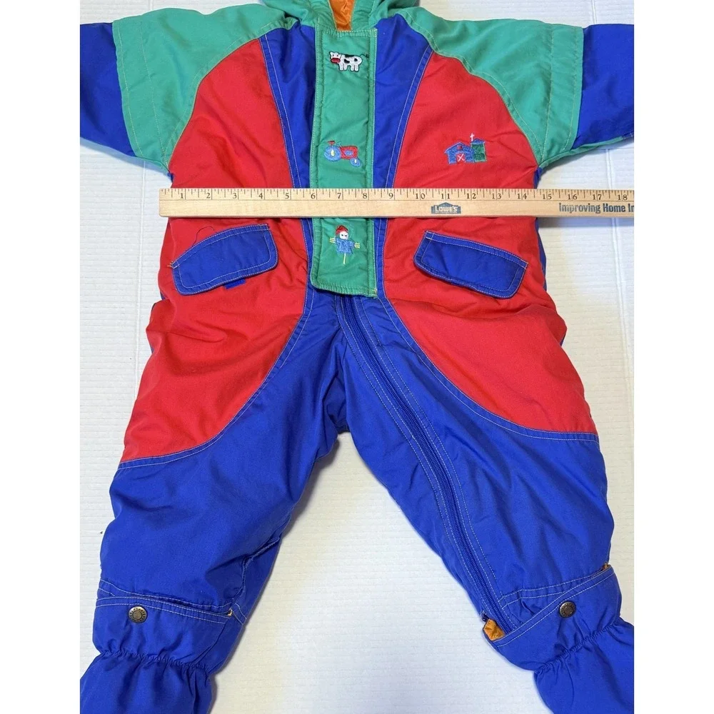 CARTERS - VTG Baby Color‎ Block Red Blue Green Snowsuit - 12 mo (no size tag)